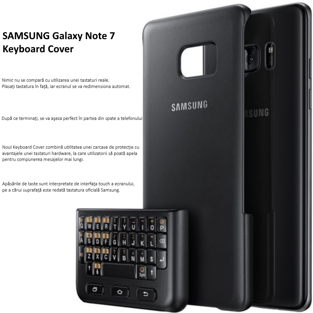 Husa Protectie Spate Cu Tastatura Qwerty Pentru Samsung Galaxy Note 7 N930 Ej Cn930ubeggb Black World Comm The Phone Warehouse